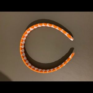 White and Orange Woven Headband